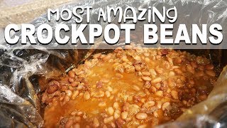 MOST AMAZING BEAN RECIPE  Crockpot Beans  Cook With Me [upl. by Elkcim]