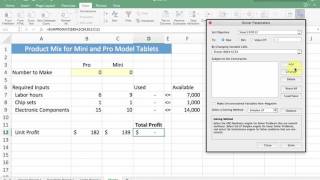 Linear Programming LP Optimization with Excel Solver [upl. by Jacobsohn424]