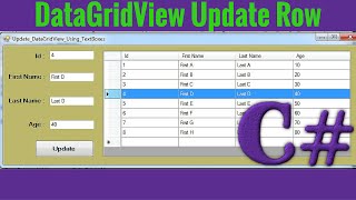 C  How To Update Selected DataGridView Row With TextBox Using C  With Source Code [upl. by Yrrag353]