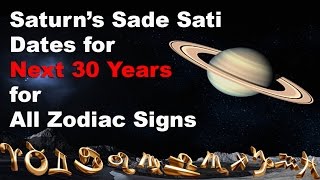 शनि की साढ़े सत्ती  Saturn Sade Sati Dates for Next 30 Years for All Zodiac Signs  Sade Satti [upl. by Chester268]