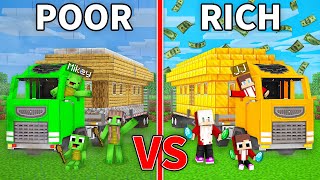 JJs RICH Family vs Mikeys POOR Family TRUCK Build Battle in Minecraft Maizen [upl. by Itram]