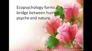 Ecopsychology in Literature  DrSrVincy [upl. by Ednyl]