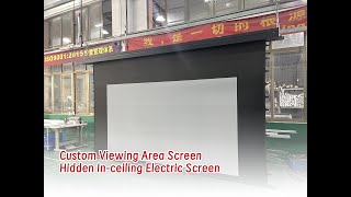 Customize Black Frame Area Concealed Hidden InCeiling Recessed Electric Tensioned Projector Screen [upl. by Ralyt]