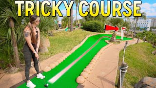 This Mini Golf Course is SUPER HARD To Get a Hole In One [upl. by Nedlog]