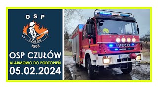 OSP CZUŁÓW  Alarmowo do podtopień 5022024 [upl. by Nedla75]