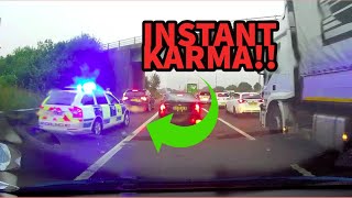 INSTANT KARMA  A hard shoulder queue jumper caught by police [upl. by Servetnick]