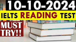 IELTS Reading Test 2024 with Answers  10102024 [upl. by Rett]