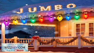 2 Pack Outdoor Christmas Decorations Jumbo Xmas String Lights or Pathway Review [upl. by Refotsirc]