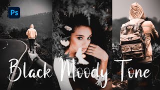 Black Tone Preset  Photoshop Tutorial  Black Moody Color Grading in Photoshop [upl. by Nwahsaj323]