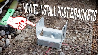 How to Install Post Base Brackets Into Concrete  Dr Decks [upl. by Bocock500]