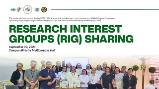 RESEARCH INTEREST GROUP RIG SHARING ON CATHOLICISM [upl. by Lu]