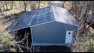 20x30 Metal Garage with 12x30 Lean To Carport from Start to Finish [upl. by Eisdnil]