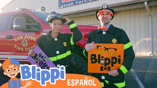 Blippi y Meekah diseñan un camión de bomberos  Blippi Español  Videos educativos para niños [upl. by Josey670]