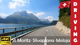 Driving in Switzerland 9 Sankt Moritz  Silvaplana  Maloja  4K 60fps [upl. by Cy354]