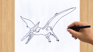 How to Draw a Pterodactyl Step by Step Easy  Dinosaur Drawing Pterodactyl From Jurassic World [upl. by Nylatsirk572]