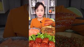 먹방 먹는 소리 Fish Spicy Noodles Red Chicken Eating mukbang asmr eating 406 [upl. by Annahsal]