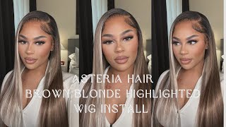 BEST PREPLUCKED amp PRECOLORED BROWN BLONDE HIGHLIGHTED WIG  WIG INSTALLFt Asteria hair [upl. by Lait]