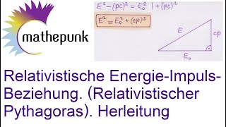 Relativistische EnergieImpulsBeziehung Relativistischer Pythagoras Herleitung [upl. by Brenan650]