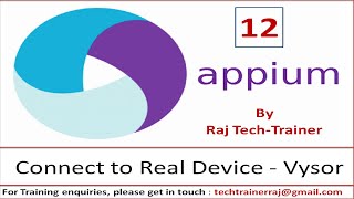 Appium  Mobile Test Automation  Part 12  Connecting to Real Device using Vysor [upl. by Jakie]