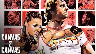 Get ROWDY Ronda Rousey and Roddy Piper immortalized by Rob Schamberger  WWE Canvas 2 Canvas [upl. by Nairahcaz]