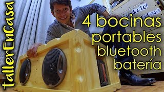 Como hacer altavoces bluetooth de 4 bocinas [upl. by Shedd]