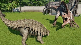 ANKYLOSAURUS MAX Vs ALL CARNIVORE DINOSAURS  Jurassic World Evolution [upl. by Anirdua367]