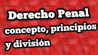 Derecho penal función principios fuente y elementos [upl. by Ettenav]