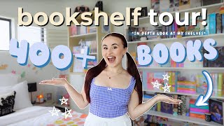 BOOKSHELF TOUR 📚☁️✨ 400 books IN DEPTH tour [upl. by Halbeib]