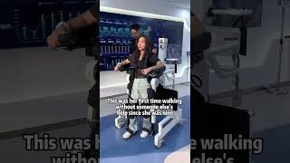 First Walk with Exoskeleton Assistance After Paralysis at Nine exoskeleton wheelchair disabled [upl. by Aynekal]