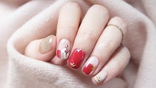 春节新年美甲教程  2019  简单有福气  Easy CNY Nail Art Design for Short Nails  DIY [upl. by Lynelle]