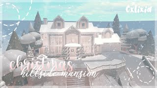 christmas blush winter hillside mansion  no large plot exterior  bloxburg house build [upl. by Tempa613]