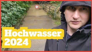 Starkregen u Hochwasser 2024 in Süddeutschland Nürtingen  Tiefenbach steigt gefährlich [upl. by Ecyaj]