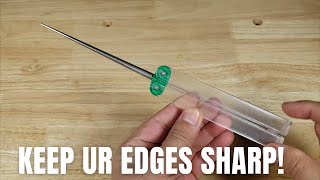 BEST WAY TO SHARPEN A SERRATED KNIFE DMT DIAFOLD ROD SHARPENER REVIEW [upl. by Novahs]