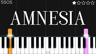 5 Seconds of Summer  Amnesia  EASY Piano Tutorial [upl. by Francene]