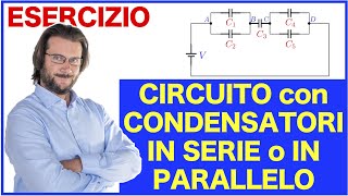 Circuito con condensatori in serie e parallelo [upl. by Anyel]