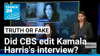 Did CBS edit their 60 Minutes sitdown interview with Kamala Harris • FRANCE 24 English [upl. by Shabbir]