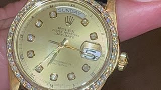 Presidential Rolex Day Date 18k Diamond Watch 36mm 18038 [upl. by Ekal]