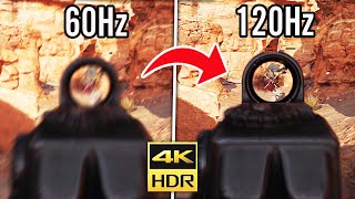 WORLDS FIRST 120FPS GAMEPLAY on XBOX SERIES X 4K 60hz vs 120hz [upl. by Bowe]