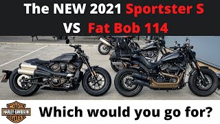 I ride the NEW 2021 Harley Davidson Sportster S and compare it to Fat Bob 114 which bike is best [upl. by Swor]