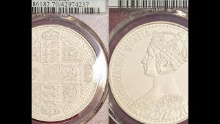 2021 Alderney £5 Gothic Crown Shield Portrait Matte Proof オルダニー ゴチッククラウン マットプルーフ銀貨 [upl. by Lehcar]