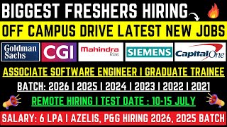 CGI GS Siemens Capital One Mahindra PampG Direct Test Hiring  Biggest OFF Campus Drive 20262021 [upl. by Nollahs]