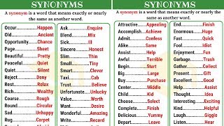 60 Super Useful Synonyms in English to Expand Your Vocabulary Part I [upl. by Ahsea]