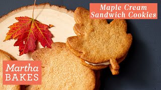 Martha Stewarts Maple Cream Sandwich Cookies  Martha Bakes Recipes [upl. by Ytsur]