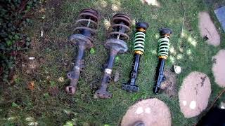 How to Install Raceland Coilovers on a BMW E36 EASY DIY [upl. by Strawn105]