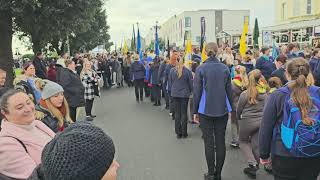 10 November 2024 Clacton On Sea Essex Remembrance Sunday march March Event very busy [upl. by Oal416]