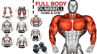 Full Body HOME Dumbbell WORKOUT squats chest triceps biceps  back shoulder wrist Calves [upl. by Denzil]