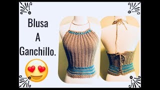 Blusa a ganchillo facil  Tejiendo Con Erica [upl. by Sudnac834]