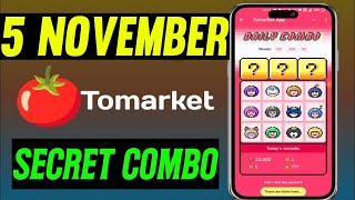 🍅Tomarket Airdrop Combo 5 November  Tomarket Daily Combo Today  Tomarket Secret Combo Today [upl. by Noami]