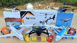 Unboxing and Testing Pesawat TerbangRc HelikopterPesawat KargoMobil BalapDrone Terbang [upl. by Hinkle]