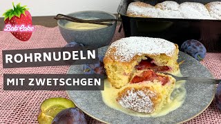 Rohrnudeln mit Zwetschgen  klassisch fluffig fruchtig  Buchteln mit Zwetschgen  BabCake [upl. by Marrilee]